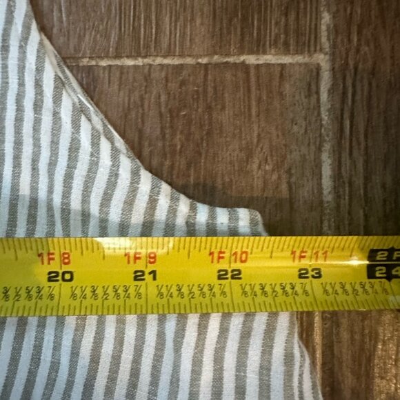 Tommy Bahama Linen Blend Striped Sleeveless Button Down Blouse Minimalist Sz XL - Picture 5 of 9